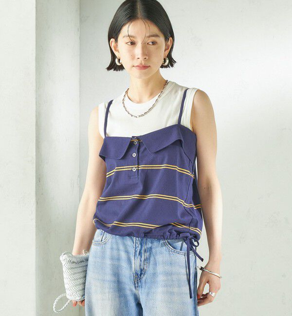 SHIPS for women「《予約》【SHIPS別注】crinkle crinkle crinkle:〈洗濯機可能〉POLO CAMI」|キャミソール|