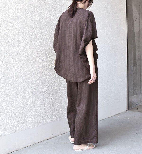 SHIPS Colors 「《予約》SHIPS Colors:〈手洗い可能〉ナイロンレーヨン ストライプ コクーン シャツ◆」|シャツ・ブラウス|