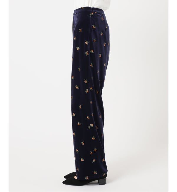 OUTDOOR PRODUCTS Usual Things「追加 刺繍ベロアフレアパンツ」|スラックス|