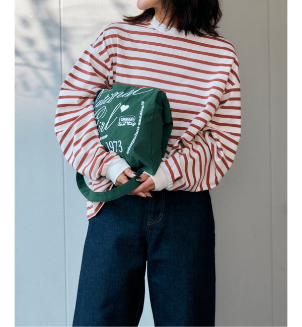 OUTDOOR PRODUCTS Usual Things「コットンボーダークルーネックワイドTEE」|Tシャツ・カットソー|