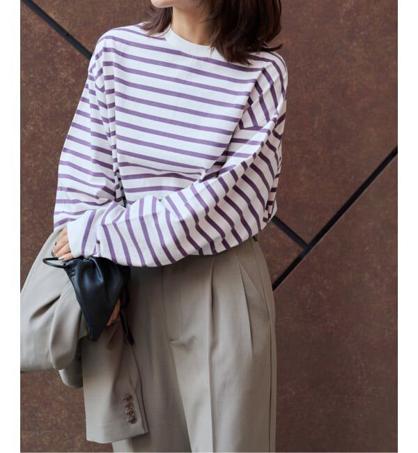 OUTDOOR PRODUCTS Usual Things「コットンボーダークルーネックワイドTEE」|Tシャツ・カットソー|