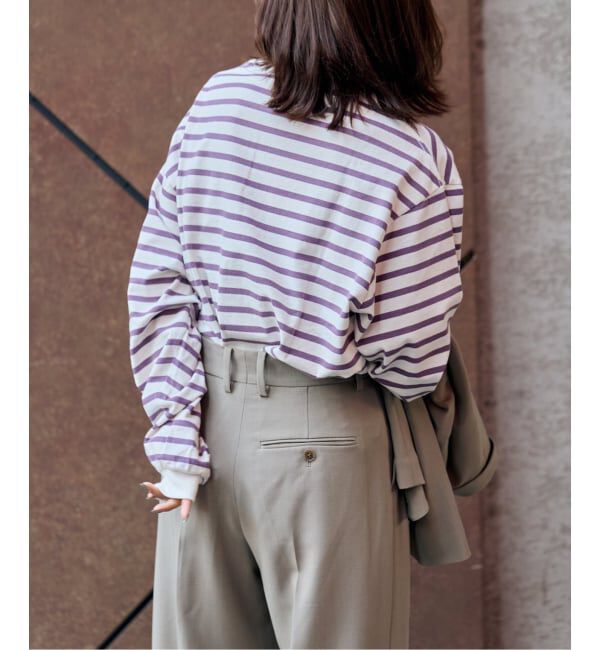 OUTDOOR PRODUCTS Usual Things「コットンボーダークルーネックワイドTEE」|Tシャツ・カットソー|