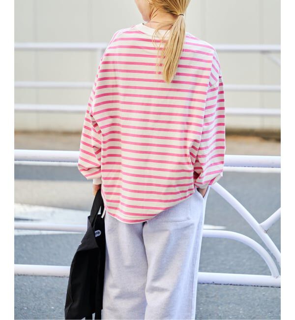 OUTDOOR PRODUCTS Usual Things「コットンボーダークルーネックワイドTEE」|Tシャツ・カットソー|