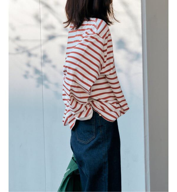 OUTDOOR PRODUCTS Usual Things「コットンボーダークルーネックワイドTEE」|Tシャツ・カットソー|