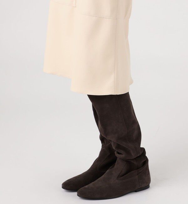 Ballsey「レザーライククロス トラペーズスカート」|台形|