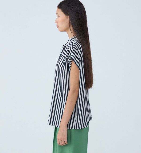TOMORROWLAND collection「ワイドストライプ ボウタイブラウス」|シャツ・ブラウス|