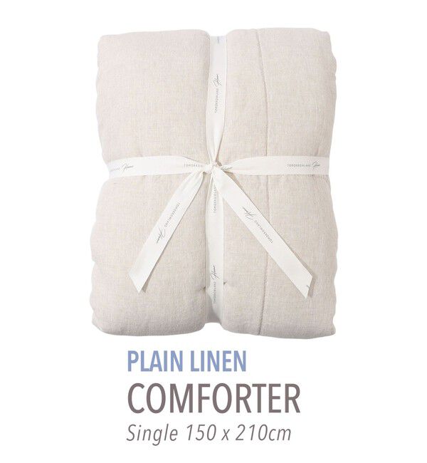 TOMORROWLAND HOME「プレーンリネン コンフォーターキルト（シングル）」|その他|43 ベージュ