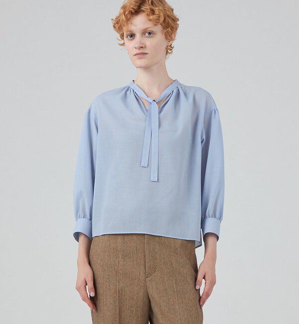 MACPHEE「ポリステルウールボイル ボウタイブラウス」|シャツ・ブラウス|