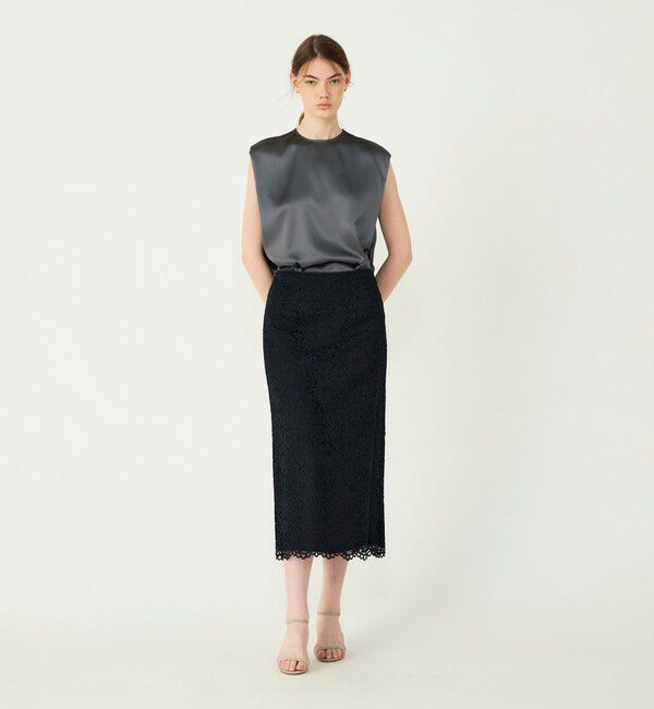 Ballsey「フラワーコードレース ペンシルタイトスカート」|タイト|