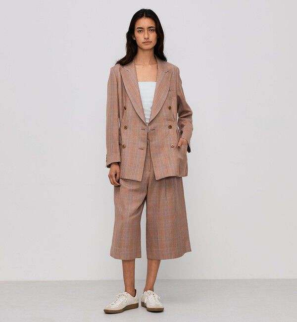 BACCA「レーヨンリネン グレンチェックジャケット」|テーラードジャケット|