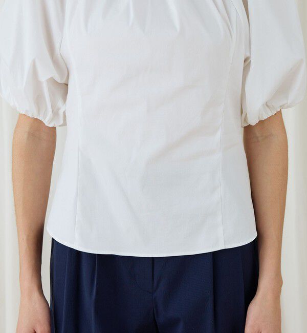 DES PRES「ストレッチポプリン ギャザーブラウス」|シャツ・ブラウス|
