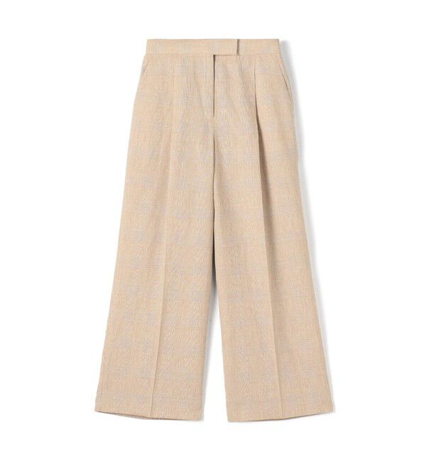 TOMORROWLAND collection「サマーグレンチェック タックワイドパンツ」|その他|46 ベージュ系
