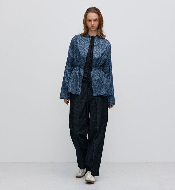 BACCA「キュプラインディゴプリント フーディブラウス」|シャツ・ブラウス|