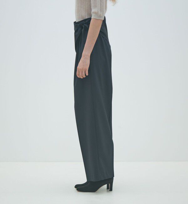 MACPHEE「ポリエステルウールストレッチ タックワイドパンツ」|スラックス|