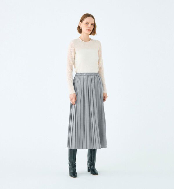 Ballsey「スエードサテン プリーツスカート」|スカート|