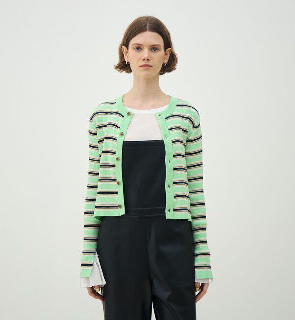 MACPHEE「コットンリブ クルーネックカーディガン」|カーディガン|