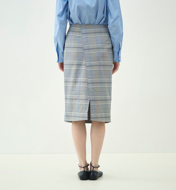 MACPHEE「トゥーサイドチェック タイトスカート」|タイト|