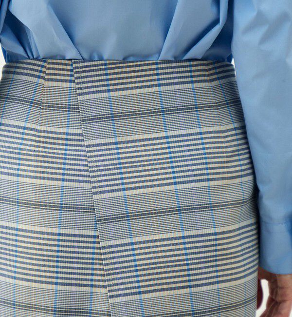 MACPHEE「トゥーサイドチェック タイトスカート」|タイト|