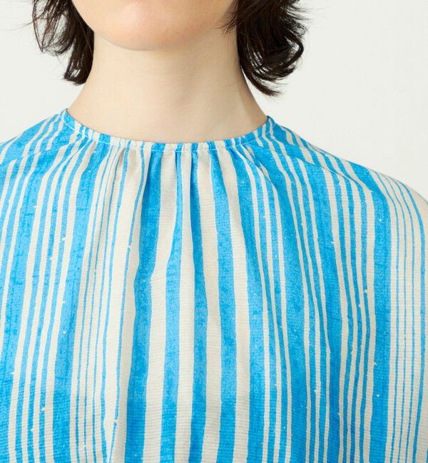 SOULEIADO「コットンシルクプリント プルオーバーブラウス」|シャツ・ブラウス|