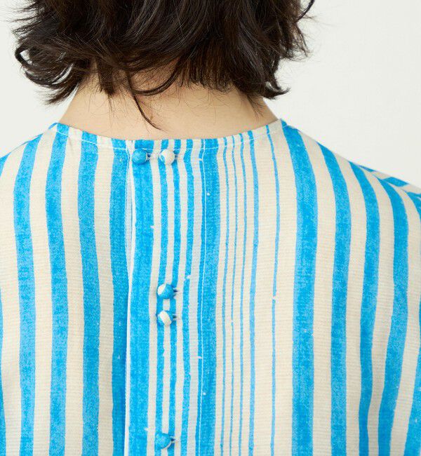 SOULEIADO「コットンシルクプリント プルオーバーブラウス」|シャツ・ブラウス|