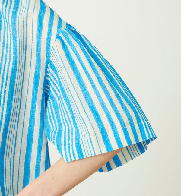 SOULEIADO「コットンシルクプリント プルオーバーブラウス」|シャツ・ブラウス|