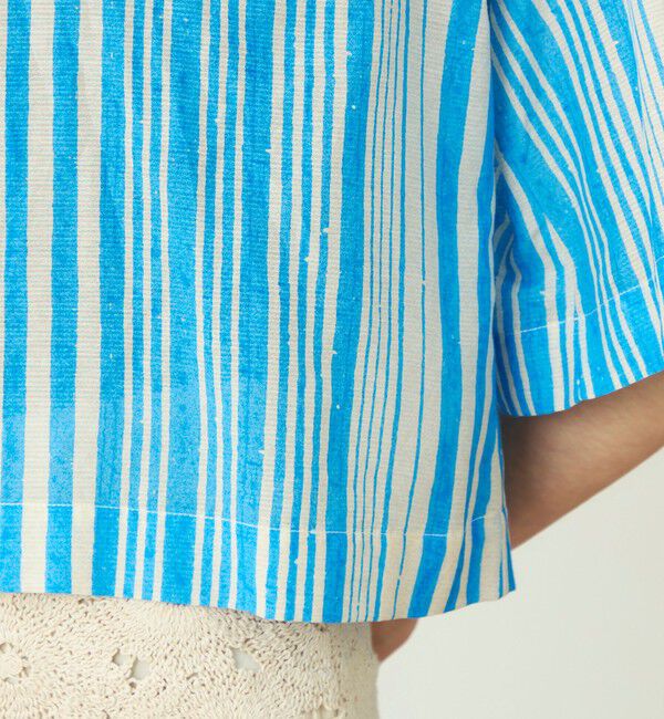 SOULEIADO「コットンシルクプリント プルオーバーブラウス」|シャツ・ブラウス|