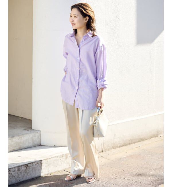 SLOBE IENA「リネンコットンレギュラーシャツ」|シャツ・ブラウス|