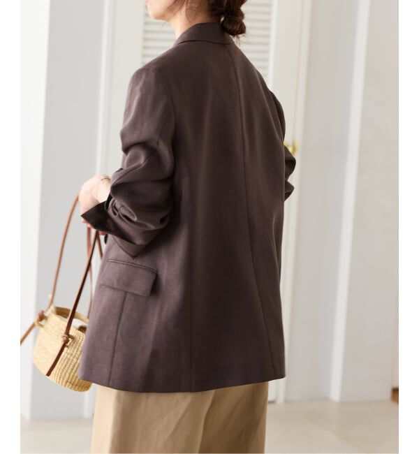 IENA「ウォッシャブル リネンミックス テーラードジャケット」|テーラードジャケット|