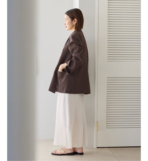 IENA「ウォッシャブル リネンミックス テーラードジャケット」|テーラードジャケット|