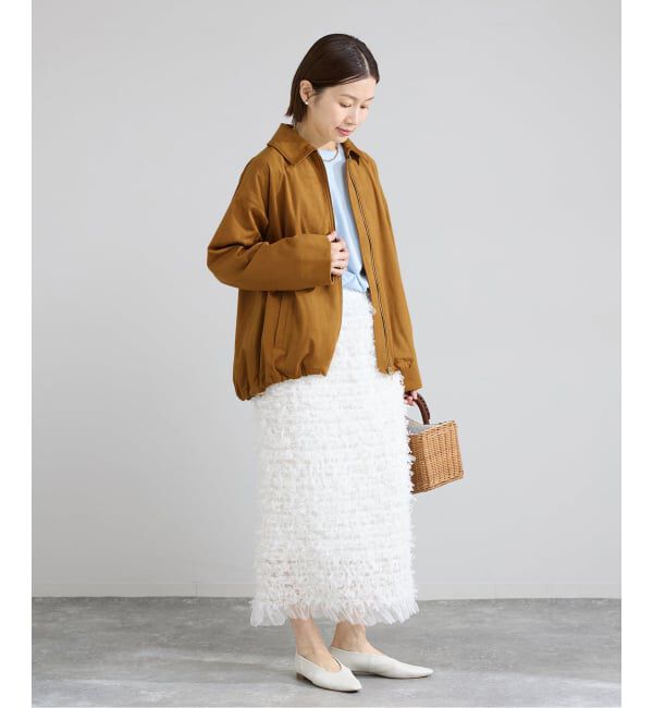 IENA「フェイクスエードブルゾン」|ライダースジャケット|