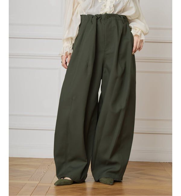 IENA LA BOUCLE「《追加》IENA LA BOUCLE ブライトギャバイージーバルーンパンツ」|その他|カーキ