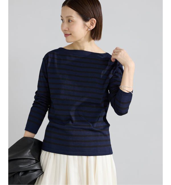 IENA「《新色》SEATTLEボーダーボートネックプルオーバー」|ニット・セーター|