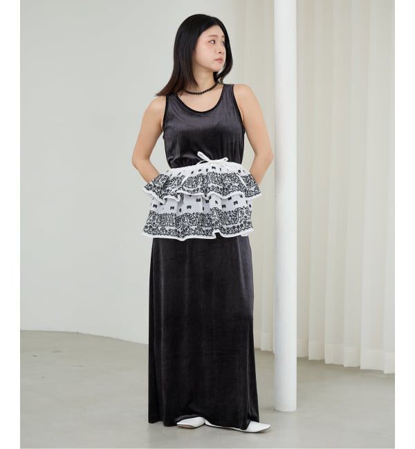 IENA LA BOUCLE「IENA LA BOUCLE エンブロイダリーコットンオーガンジーミニスカート」|スカート|