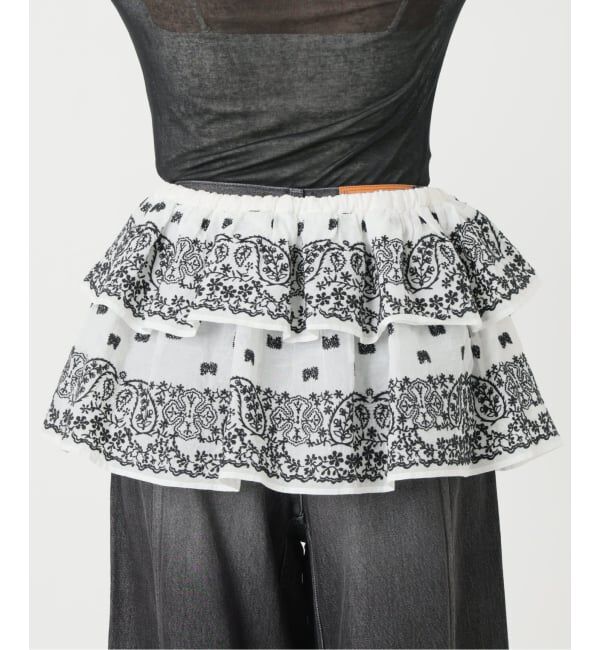 IENA LA BOUCLE「IENA LA BOUCLE エンブロイダリーコットンオーガンジーミニスカート」|スカート|