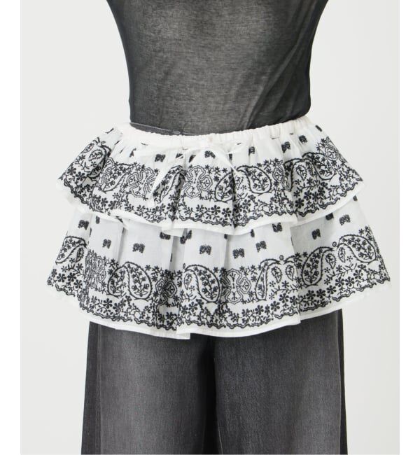 IENA LA BOUCLE「IENA LA BOUCLE エンブロイダリーコットンオーガンジーミニスカート」|スカート|