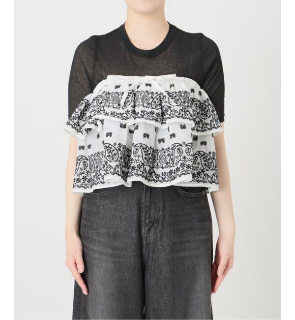 IENA LA BOUCLE「IENA LA BOUCLE エンブロイダリーコットンオーガンジーミニスカート」|スカート|