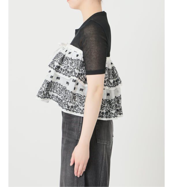 IENA LA BOUCLE「IENA LA BOUCLE エンブロイダリーコットンオーガンジーミニスカート」|スカート|