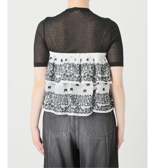 IENA LA BOUCLE「IENA LA BOUCLE エンブロイダリーコットンオーガンジーミニスカート」|スカート|