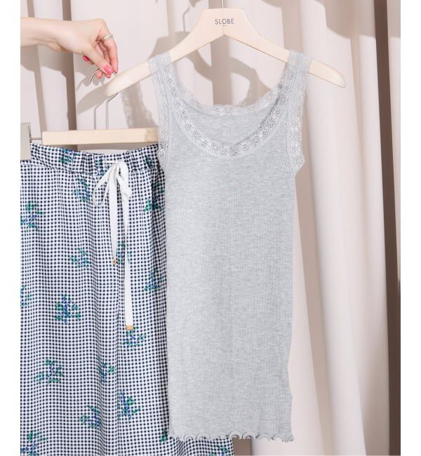 SLOBE IENA「レースリブインナー」|タンクトップ|