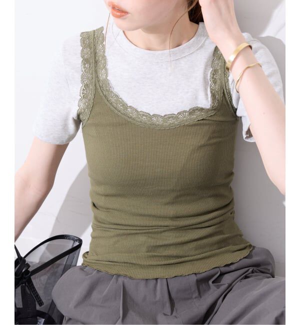 SLOBE IENA「レースリブインナー」|タンクトップ|