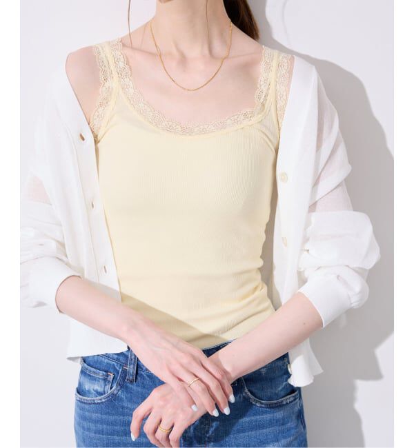 SLOBE IENA「レースリブインナー」|タンクトップ|