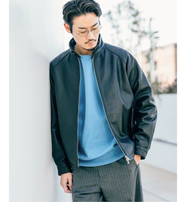 EDIFICE「ラム レザー ドライビング ブルゾン」|ライダースジャケット|