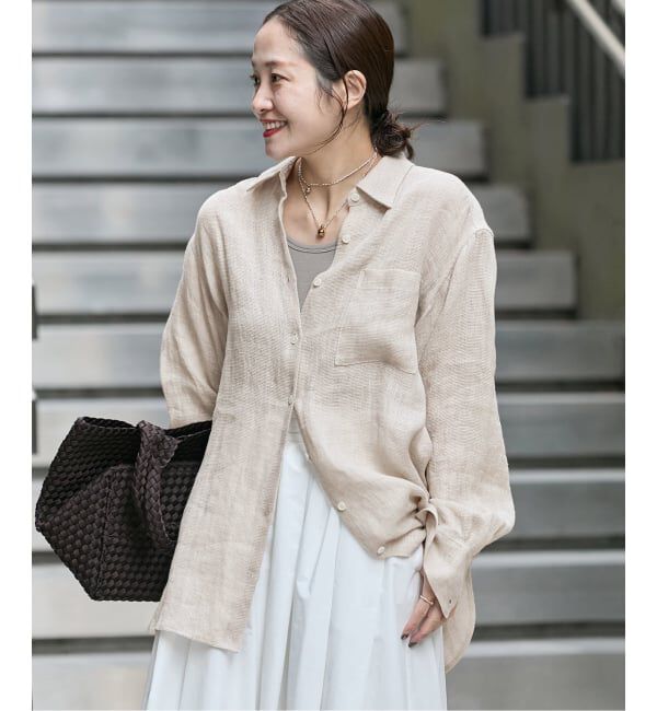 JOURNAL STANDARD「《追加2》ゼフィールリネン2WAYメッシュシャツ」|シャツ・ブラウス|ベージュ