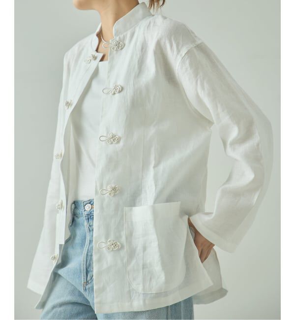 journal standard L'essage「《予約》【A PUPIL/ア ピューピル】別注リネンチャイナシャツ」|シャツ・ブラウス|ホワイト