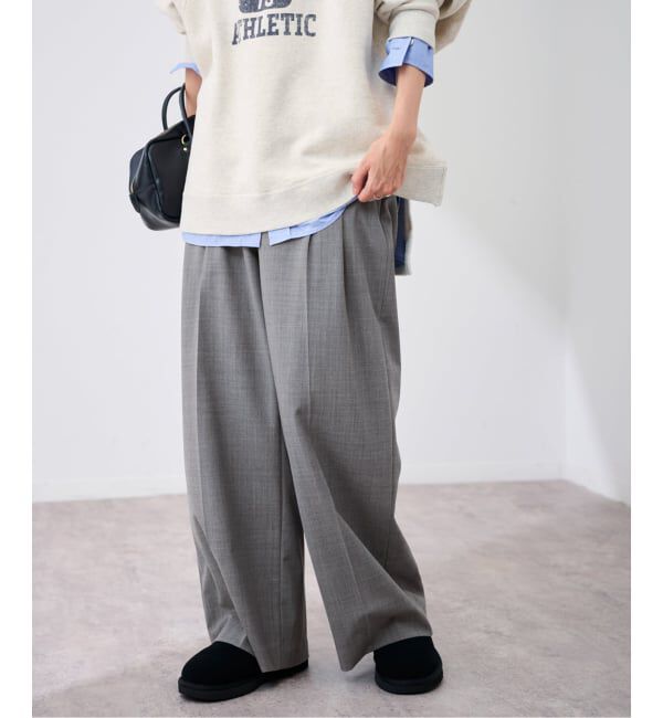 FRAMeWORK「≪WEB限定追加≫ウォッシャブルTWタックワイドパンツ」|スラックス|グレーA