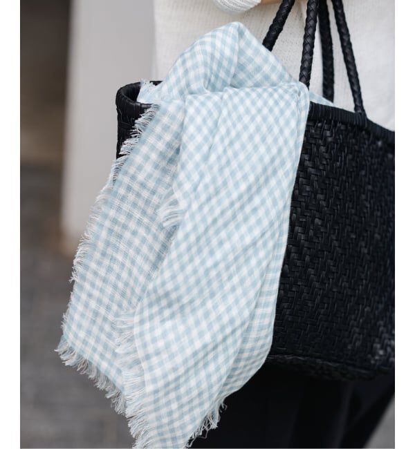 FRAMeWORK「THROW/スロー ライトリネンギンガムチェックストール」|ストール|