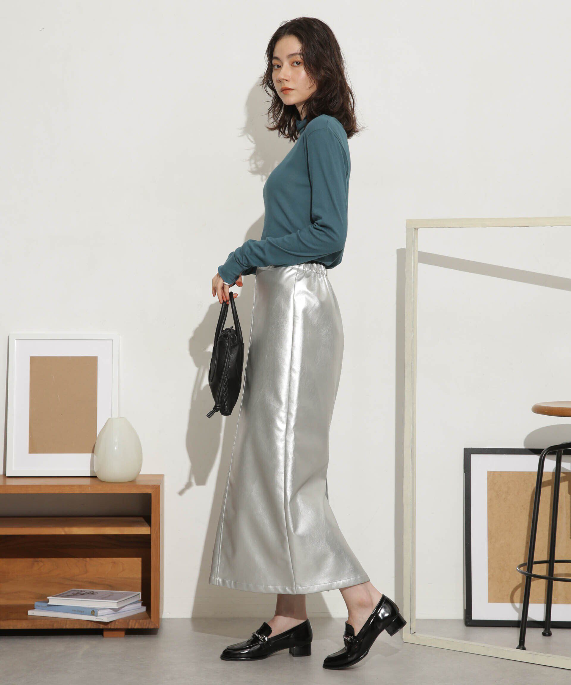 nano･universe「LOGAN/別注 フェイクレザー イージースカート」|スカート|