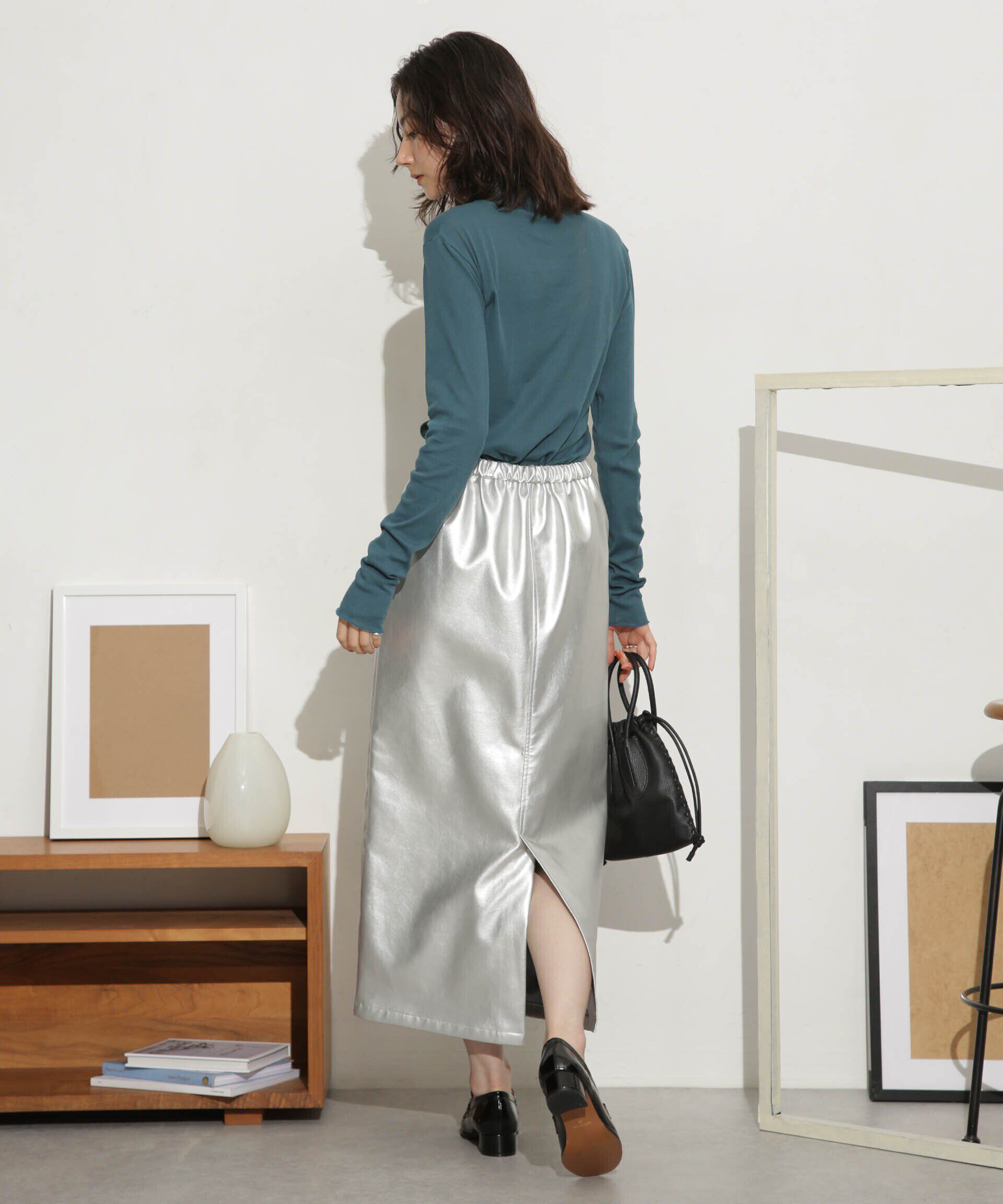 nano･universe「LOGAN/別注 フェイクレザー イージースカート」|スカート|