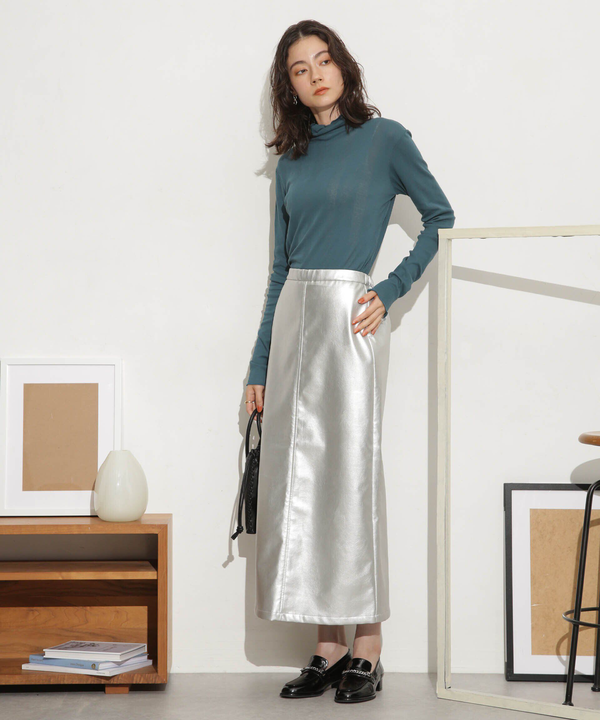 nano･universe「LOGAN/別注 フェイクレザー イージースカート」|スカート|