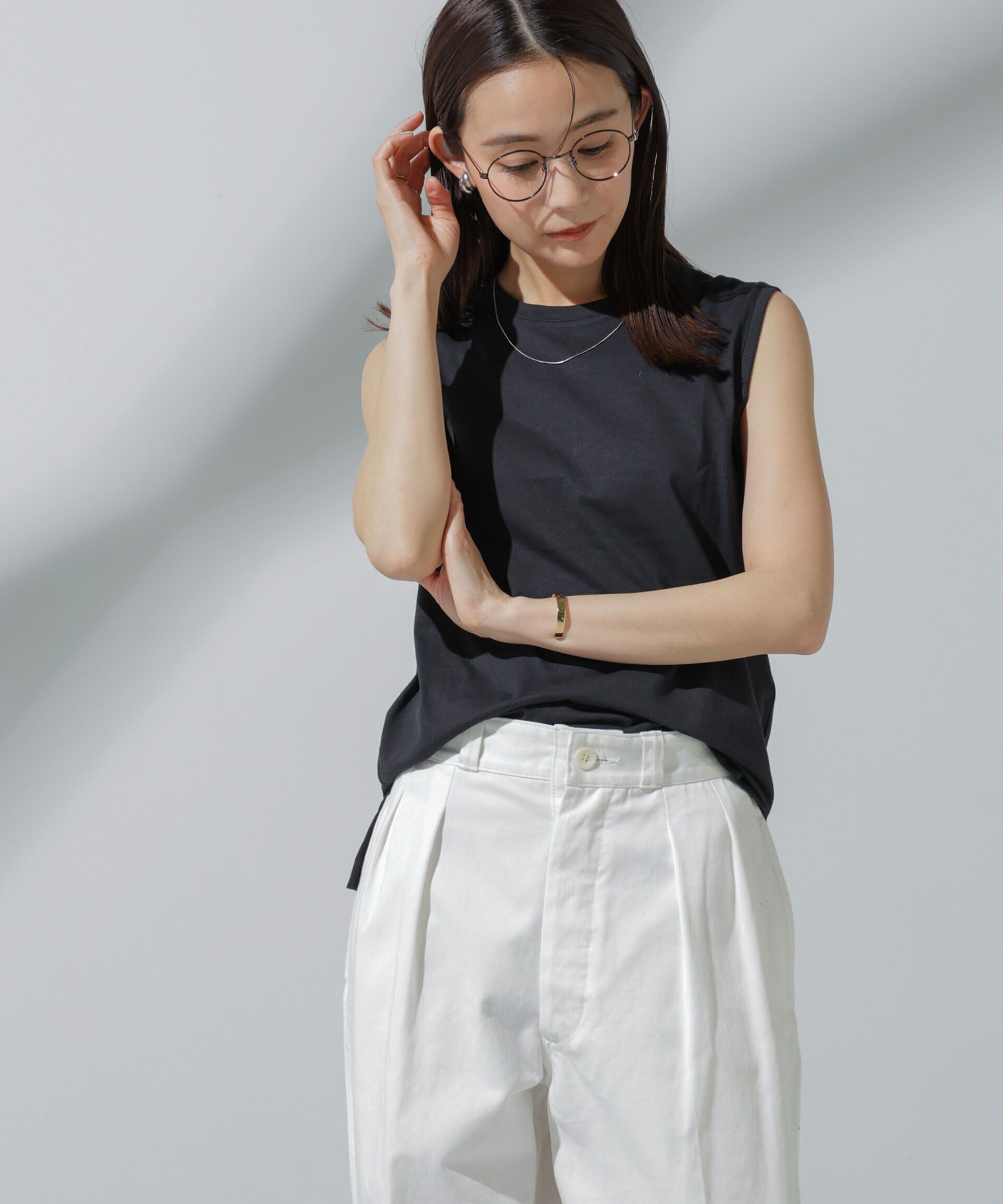 nano･universe「Anti Soaked(R) 汗染み防止 ノースリーブTシャツ」|Tシャツ・カットソー|